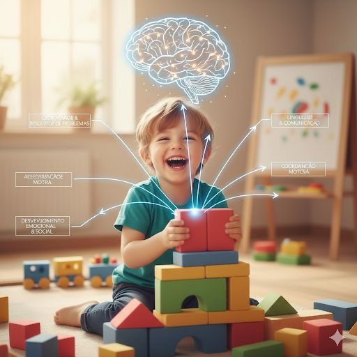 Niño aprendiendo con bloques en sesión de evaluación neuropsicológica